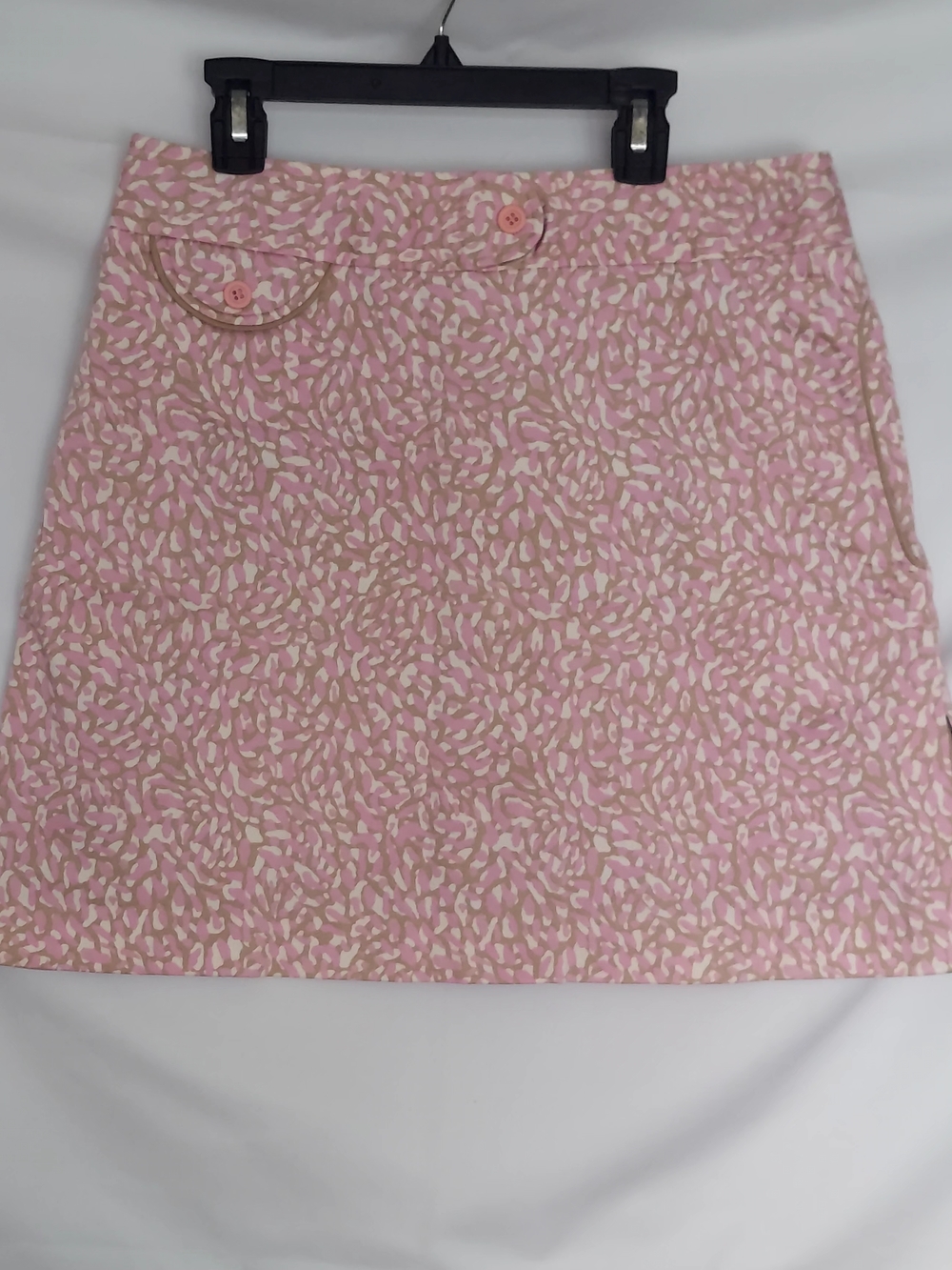 Sport Haley Pink and Cream Mini Skirt with Button Detail